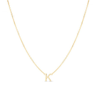 Mini Initial Necklace 14k Yellow Gold