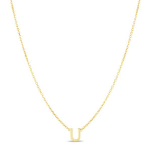 Mini Initial Necklace 14k Yellow Gold