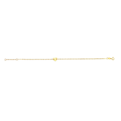 Delicate Heart Bracelet 14k Yellow Gold