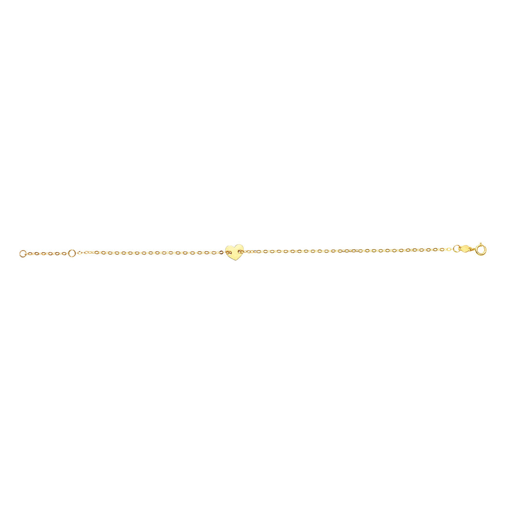 Delicate Heart Bracelet 14k Yellow Gold