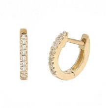 Load image into Gallery viewer, Petite Diamond Huggy Earrings 14k Yellow Gold