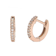 Load image into Gallery viewer, Petite Diamond Huggy Earrings 14k Rose Gold