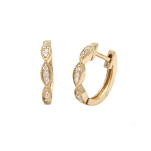 Load image into Gallery viewer, Diamond Cadenza Huggy Earrings 14k Yellow Gold