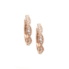 Load image into Gallery viewer, Diamond Cadenza Huggy Earrings 14k Rose Gold