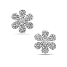 Load image into Gallery viewer, Diamond Daisy Studs 14k White Gold