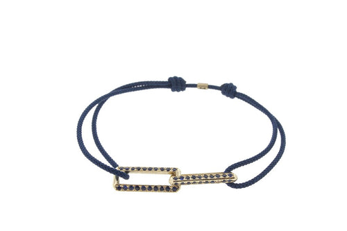 Gold Links Sapphire Bracelet 14k Yellow Gold