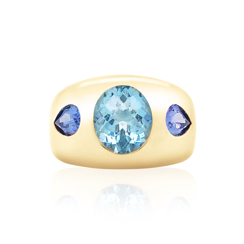 Chunky Nomad - Aquamarine & Tanzanite