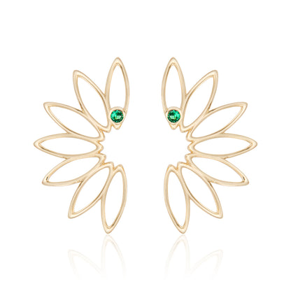 Magna Laurel Earrings with Emeralds