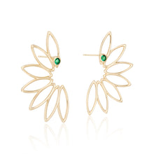 Load image into Gallery viewer, Magna Laurel Earrings with Emeralds