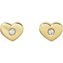 Load image into Gallery viewer, Heart Studs with Diamonds