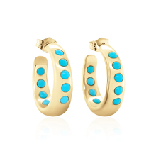 Load image into Gallery viewer, Turquoise Nomad Hoops