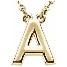 Load image into Gallery viewer, Initial Necklace 14k Solid Yellow Gold