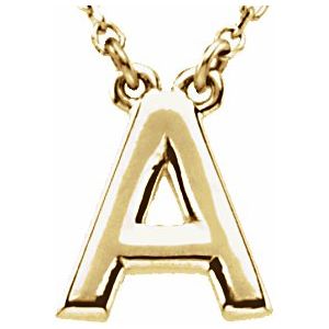 Initial Necklace 14k Solid Yellow Gold