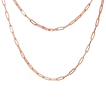 Paper Clip Chain Necklace 14k Rose Gold