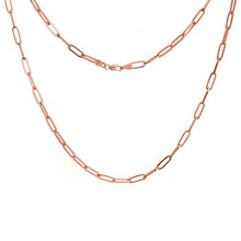 Load image into Gallery viewer, Paper Clip Chain Necklace 14k Rose Gold
