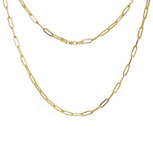 Load image into Gallery viewer, Paper Clip Chain Necklace 14k Yellow Gold