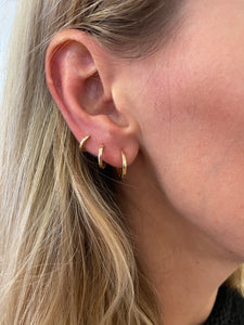 Solid Gold Huggies - 12.5mm