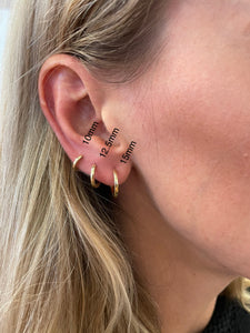 Solid Gold Huggies - 10mm