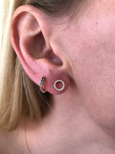 Load image into Gallery viewer, Rainbow Huggy Earrings 14k Yellow Gold