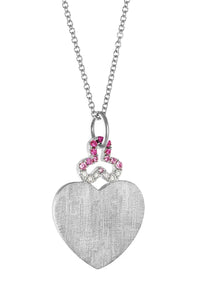 Hidden Heart Charm - Pink Sapphires