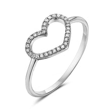 Load image into Gallery viewer, Open Heart Ring with Diamonds