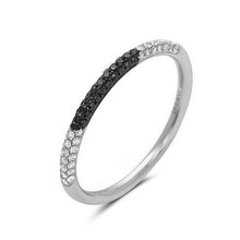 Load image into Gallery viewer, Diamond &amp; Diamond Domed Half Band 14k White Gold