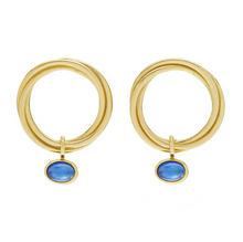 Load image into Gallery viewer, Vertigo Hoop Earrings in Blue Sapphire