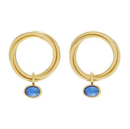 Vertigo Hoop Earrings in Blue Sapphire