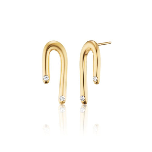 Slim Curved Earring Stoned