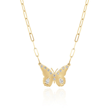 Stacey Small Butterfly Necklace - Diamonds