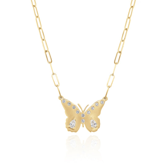 Stacey Small Butterfly Necklace - Diamonds