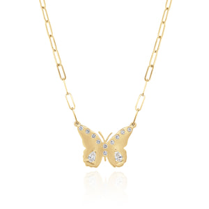 Stacey Small Butterfly Necklace - Diamonds