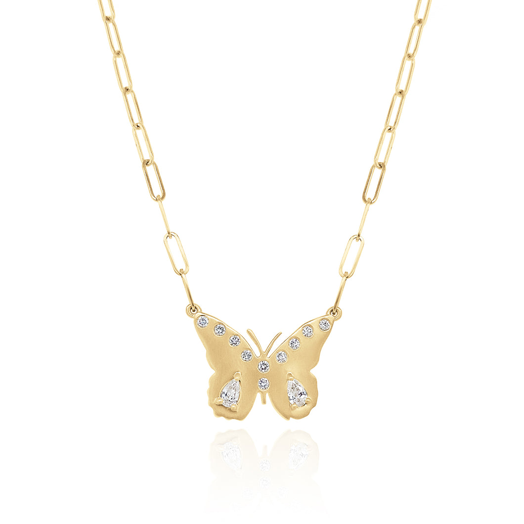 Stacey Small Butterfly Necklace - Diamonds