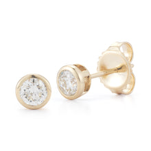 Load image into Gallery viewer, bezel set diamond earrings