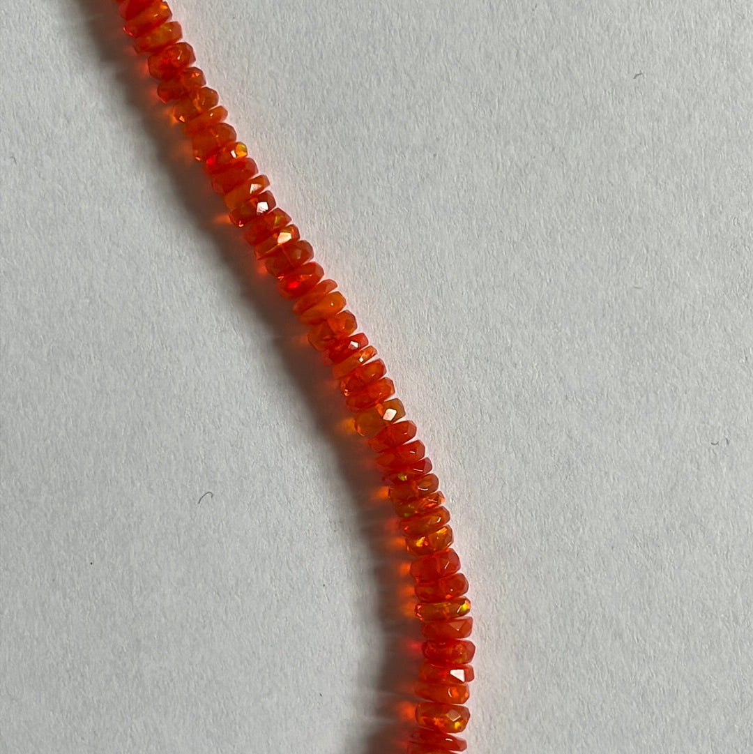 Orange Ethiopian Heishi Bead Necklace - 16"