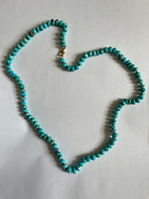 Load image into Gallery viewer, Faceted Turquoise Hand Knotted Beaded Necklace - 22&quot;
