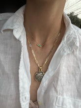 Load image into Gallery viewer, Paper Clip Chain Necklace 14k Yellow Gold (with separately added pendant)