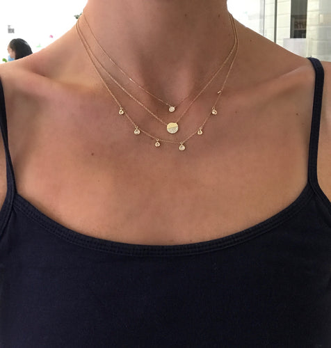 Bezel Set Diamond Dangle Necklace