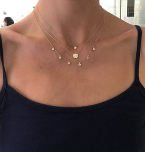 Bezel Set Diamond Dangle Necklace