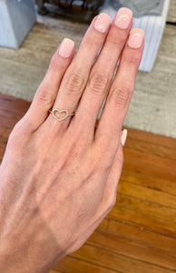 Open Heart Ring with Diamonds