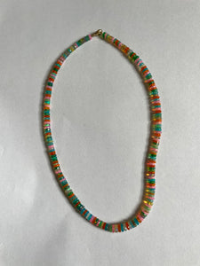 Bright Multi Opal Heishi Bead Necklace - 16.5"