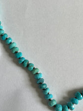 Load image into Gallery viewer, Faceted Turquoise Hand Knotted Beaded Necklace - 22&quot;