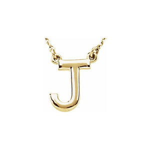Initial Necklace 14k Solid Yellow Gold