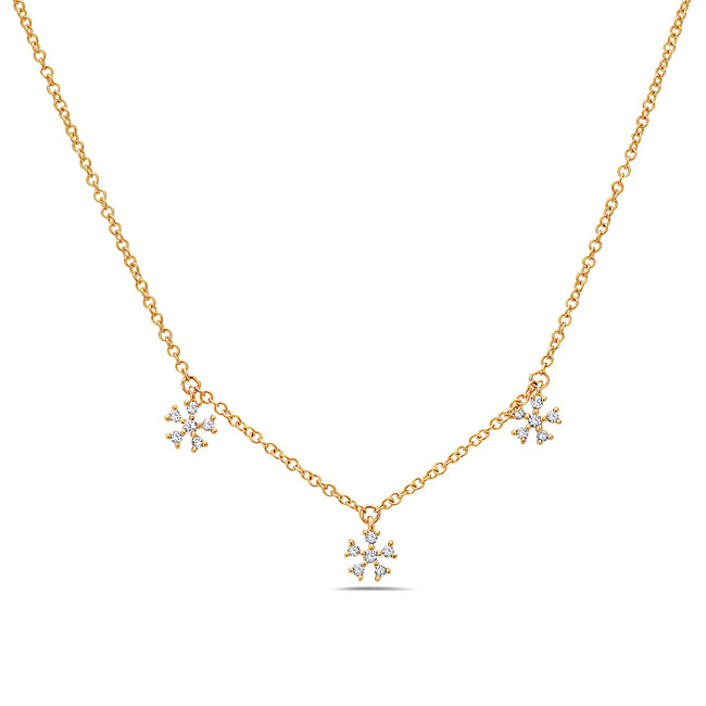 Flower Power Diamond Necklace 14k Yellow Gold