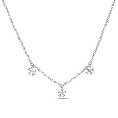 Flower Power Diamond Necklace 14k White Gold
