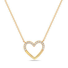 Load image into Gallery viewer, Open Heart Diamond Necklace 14k Yellow Gold