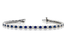 Load image into Gallery viewer, Diamond &amp; Sapphire Tennis Bracelet